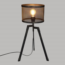 Lampe trépied Noah en Métal Noir industriel H 56 cm