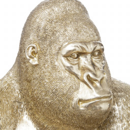 Grand Gorille en résine dorée H 61 cm