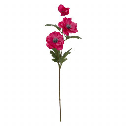 Tige artificielle Anémone 3 têtes Rose Fuchsia H 69 cm
