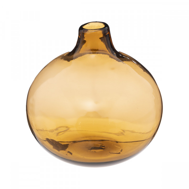 Vase Soliflore en Verre Ambre D 12 cm