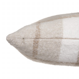 Coussin déhoussable tissu écossais Beige lin 45 x 45 cm