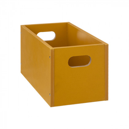 Boîte de Rangement 15 x 31 x 15 cm Bois couleur Jaune Moutarde