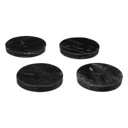 Set de 4 Dessous de verre en Marbre noir D 10 cm 