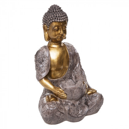 Bouddha en résine avec photophore H 37 cm