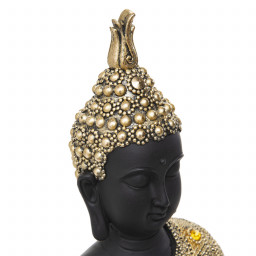 Bouddha assis en résine dorée H 34 cm
