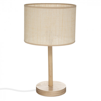 Lampe Della avec abat jour en naturel tressé H 42 cm