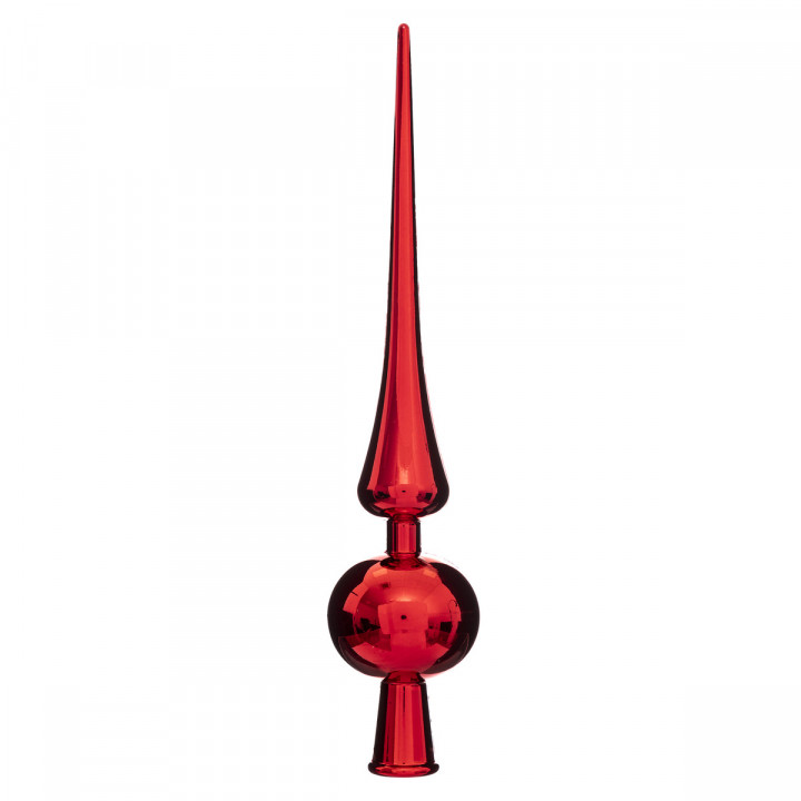 Déco de sapin de Noël Cimier Rouge brillant  H 28 cm