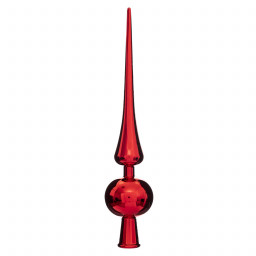 Déco de sapin de Noël Cimier Rouge brillant  H 28 cm