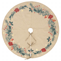 Tapis pour pied de Sapin motif Poinsettia D 90 cm