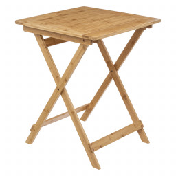 Table pliante 2 places en Bambou 60 x 60 x H 75 cm