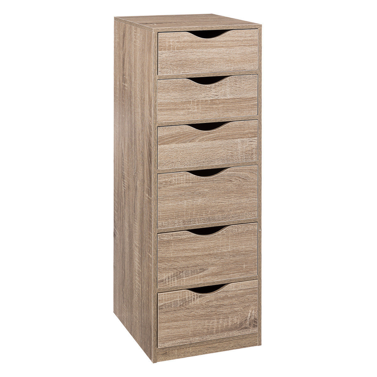 Caisson Bureau 6 tiroirs H 100 cm - Petit meuble de rangement - Décomania
