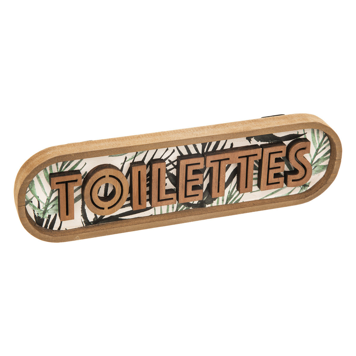 Toilettes Plaque de Porte en Bois