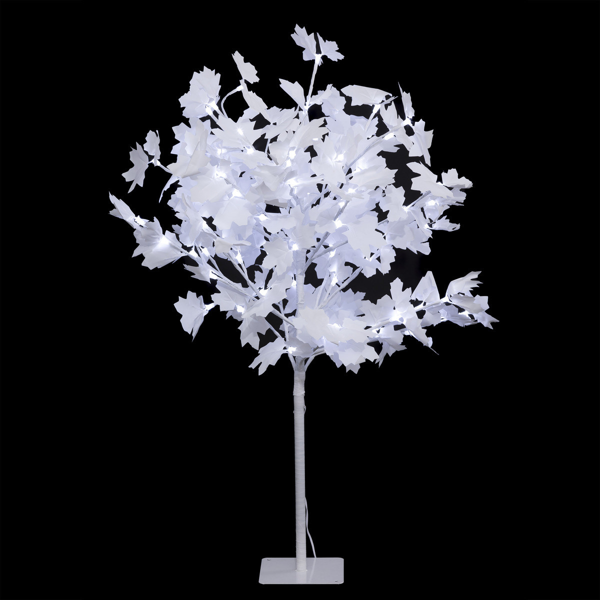 Arbre lumineux blanc 92 LED Blanc froid H 90 cm - Sapins fibre optique et arbres  lumineux - Décomania