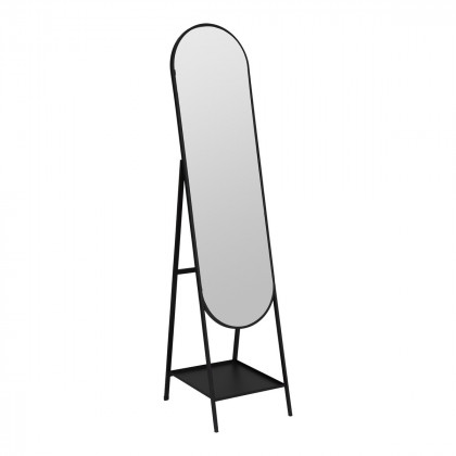 Miroir sur pied Ninon en verre et métal noir H 160 cm