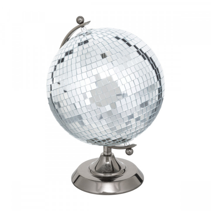 Objet déco Globe disco Boule à facettes argent D. 20 x H 30 cm
