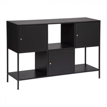 Buffet Nelia 3 Portes en Métal Noir 120 x 80 cm