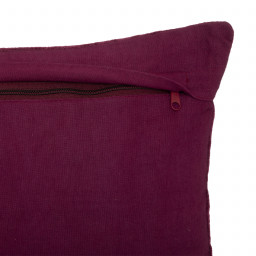 Coussin Night en coton Velours Rouge pourpre  motifs brodés 30 x 50 cm