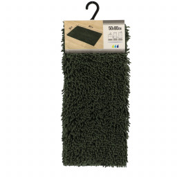 Tapis de salle de bain Vert Sapin en Microfibre chenille 50 x 80 cm