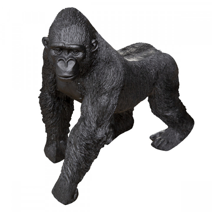 Statuette Gorille en résine noire H 22.5 cm