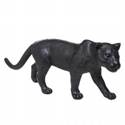 Statuette Léopard en résine noire 70 x 18 x 28 cm