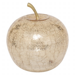 Pomme déco Lumineuse à LED en verre craquelé D. 15,7 x H. 18,5 cm