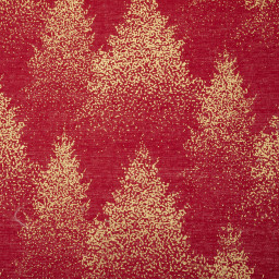 Chemin de table Rouge imprimé Sapin doré 28 x 300 cm