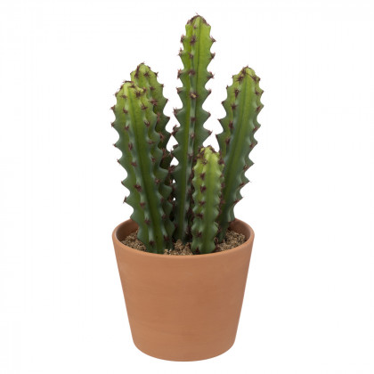 Cactus artificiel pot en terre cuite H 25 cm