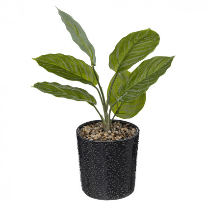 Plante verte artificielle pot en céramique H 35 cm