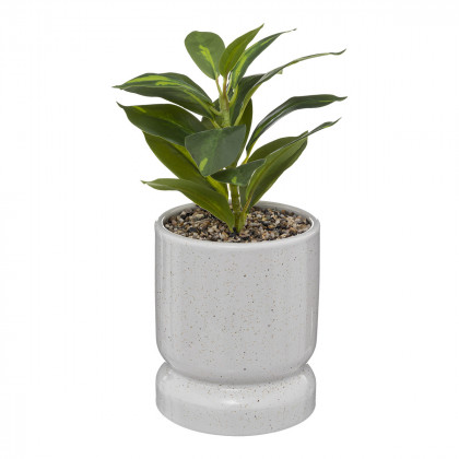 Plante verte artificielle pot en céramique H 30 cm