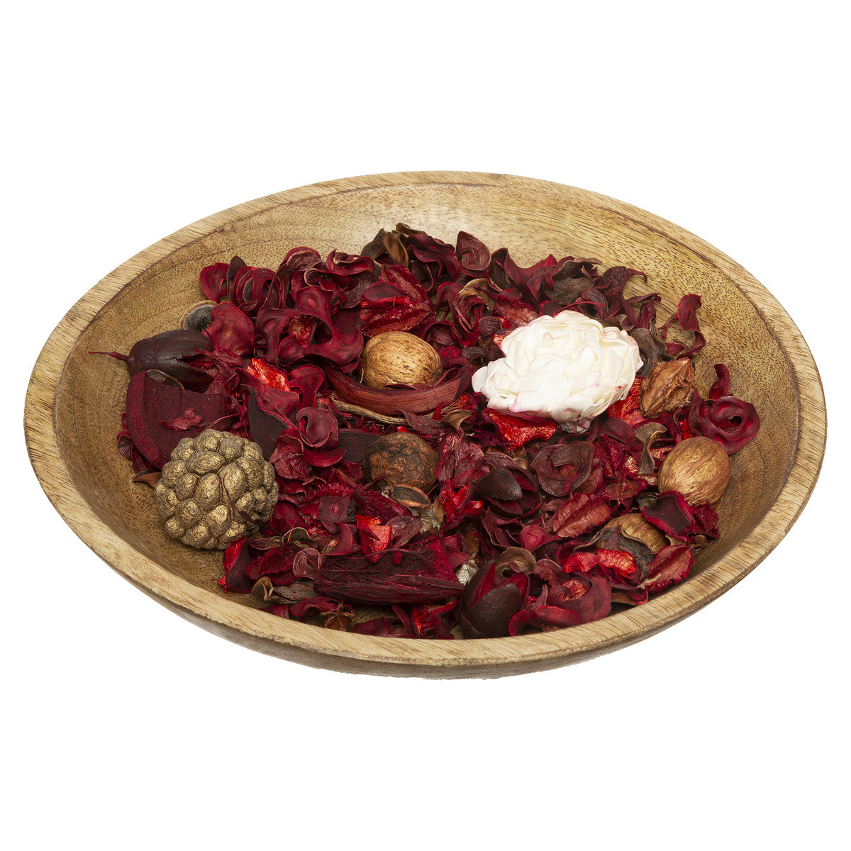 Pot-pourri Paola parfumé Fruits rouges 140 g avec plateau en bois -  Senteurs - Décomania