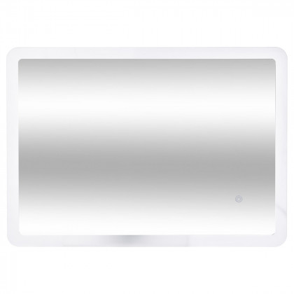 Miroir mural rectangle à LED 60 x 80 cm bouton tactile et fonction mémoire 