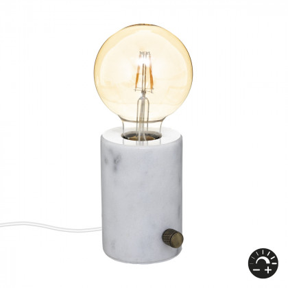 Lampe socle Saba en Marbre Blanc avec variateur d'intensité 
