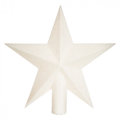 Déco de sapin de Noël Cimier étoile Blanc pailleté 22 cm
