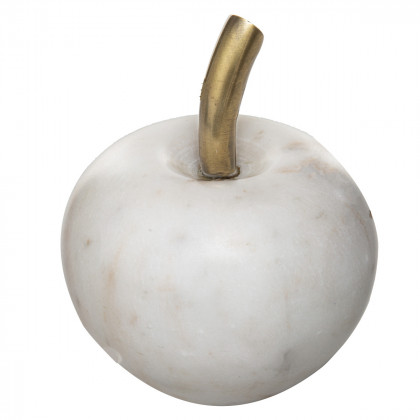 Pomme décorative en marbre et métal doré D 11 x H 13 cm