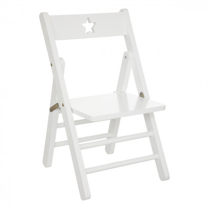 Chaise pliante enfant en bois blanc H 51.9 cm