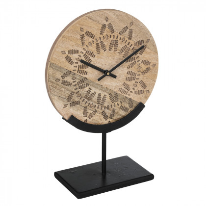 Horloge à poser Tropiques en bois H 34 cm
