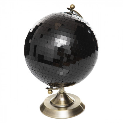 Globe disco Boule à facettes noires D. 20 x H 30 cm