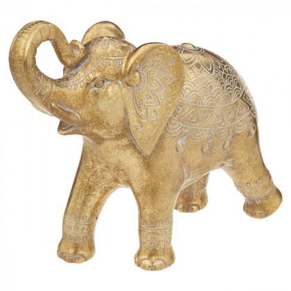 Eléphant Belinda en résine dorée H 23 cm
