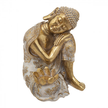 Bouddha Atherya en résine dorée H 23 cm