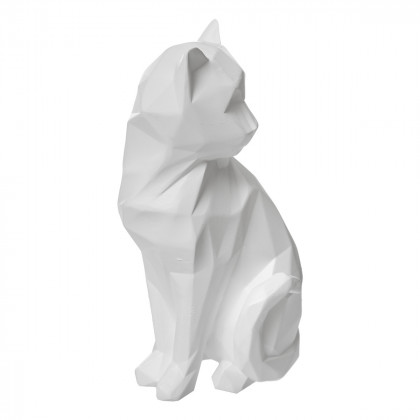 Chat Origami en résine H 20 cm