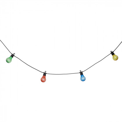 Guirlande Guinguette solaire 10 Ampoules Multicolores 5 m