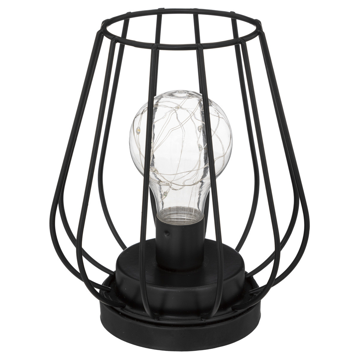 Lampe LED Madi en métal filaire noir - Guirlande et décoration lumineuse -  Décomania