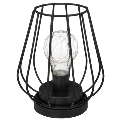 Lampe LED Madi en métal filaire noir 