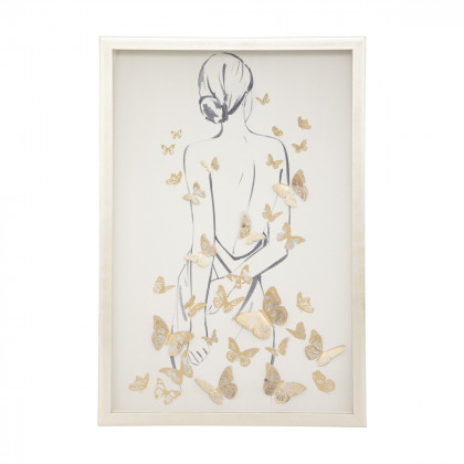 Cadre Diane avec Papillons en relief  40 x 60 cm