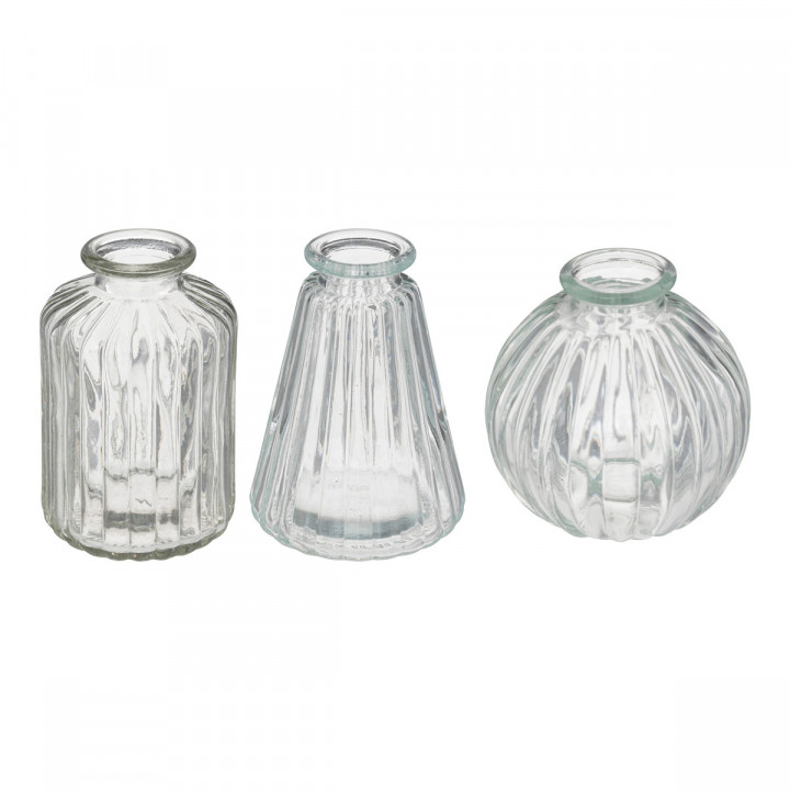 Set de 3 Vases Soliflores en verre 