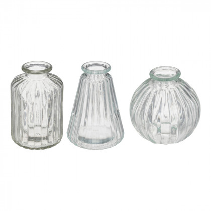 Set de 3 Vases Soliflores en verre 