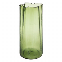 Vase à bord irrégulier en verre H 32 cm