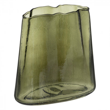 Vase à bord irrégulier en verre H 20 cm