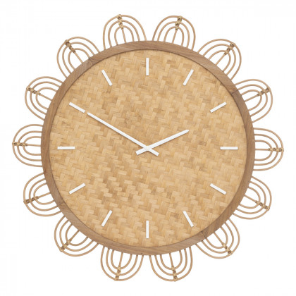 Horloge silencieuse Lour en Rotin D 65 cm