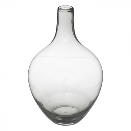 Vase Solid en Verre Gris H 38 cm